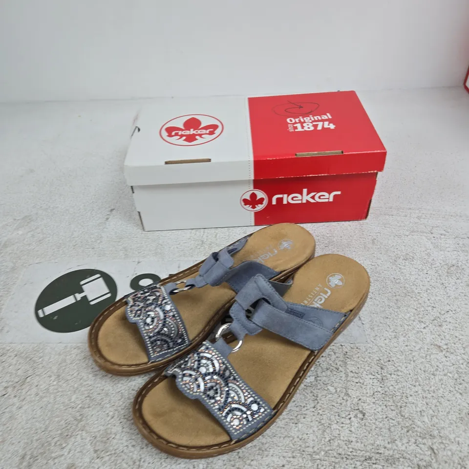 RIEKER WOMEN’S SANDALS - BLUE, UK 7 (EU 41)