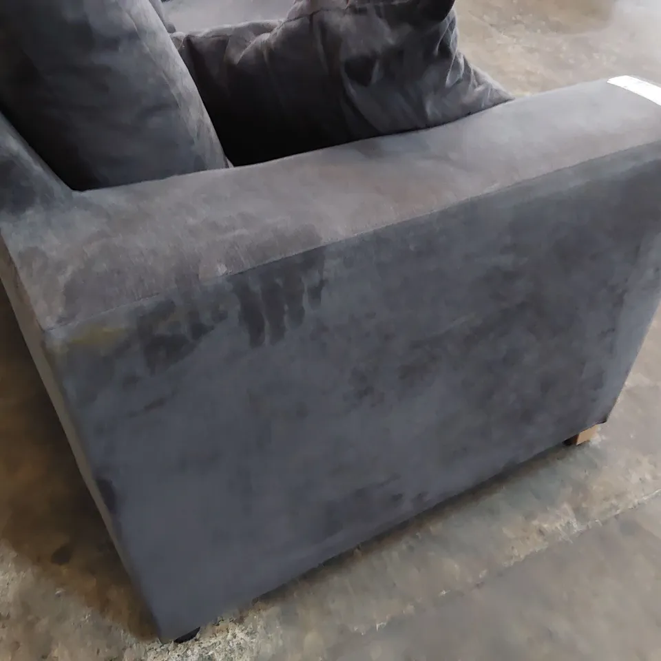 DESIGNER TWO SEATER SOFA CHARCOAL FABRIC 