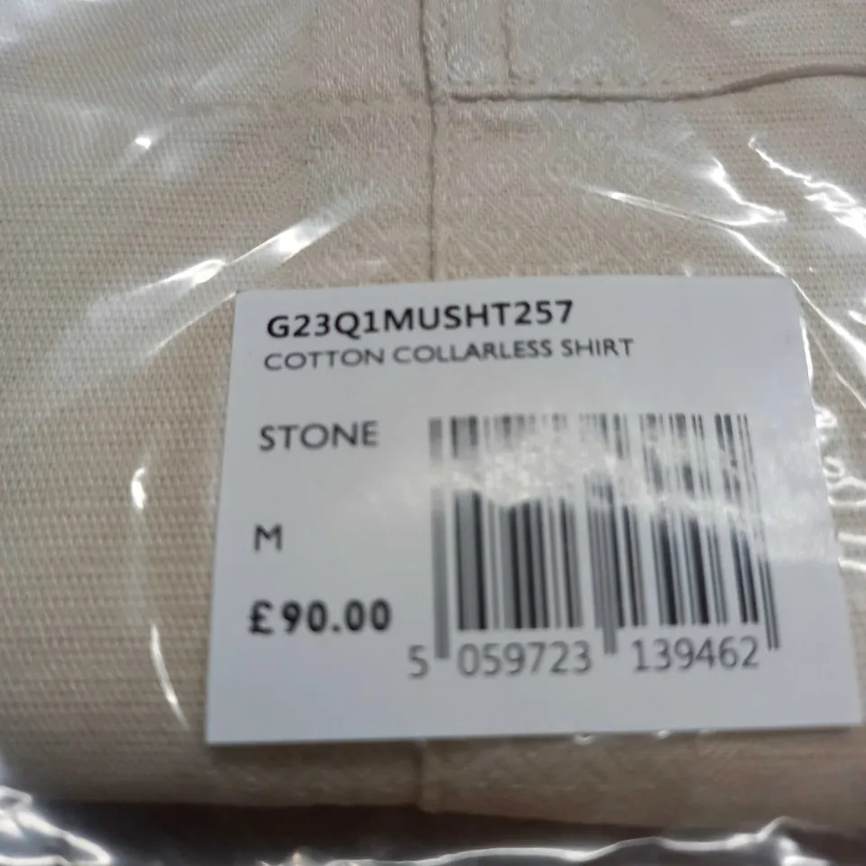 SEALED PRETTY GREEN COTTON COLLARLESS SHIRT SIZE M