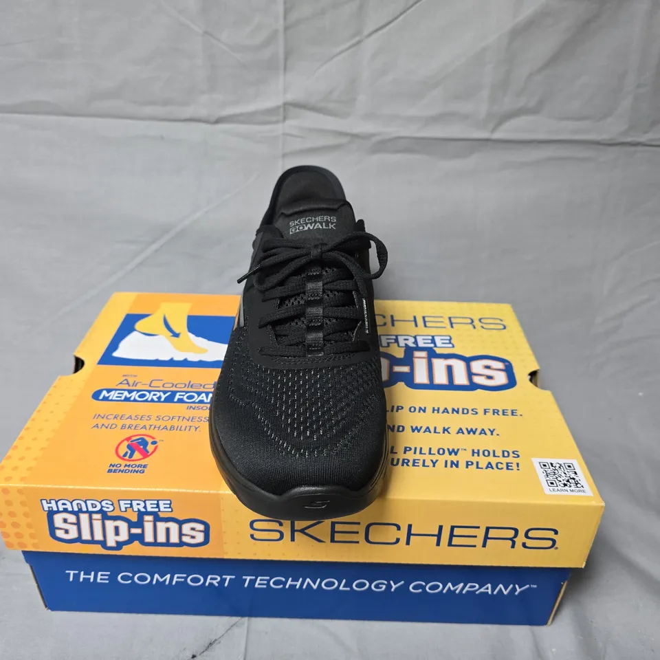 SKECHERS GO WALK SLIP-INS BLACK SLIP-ON SHOES - UK 6