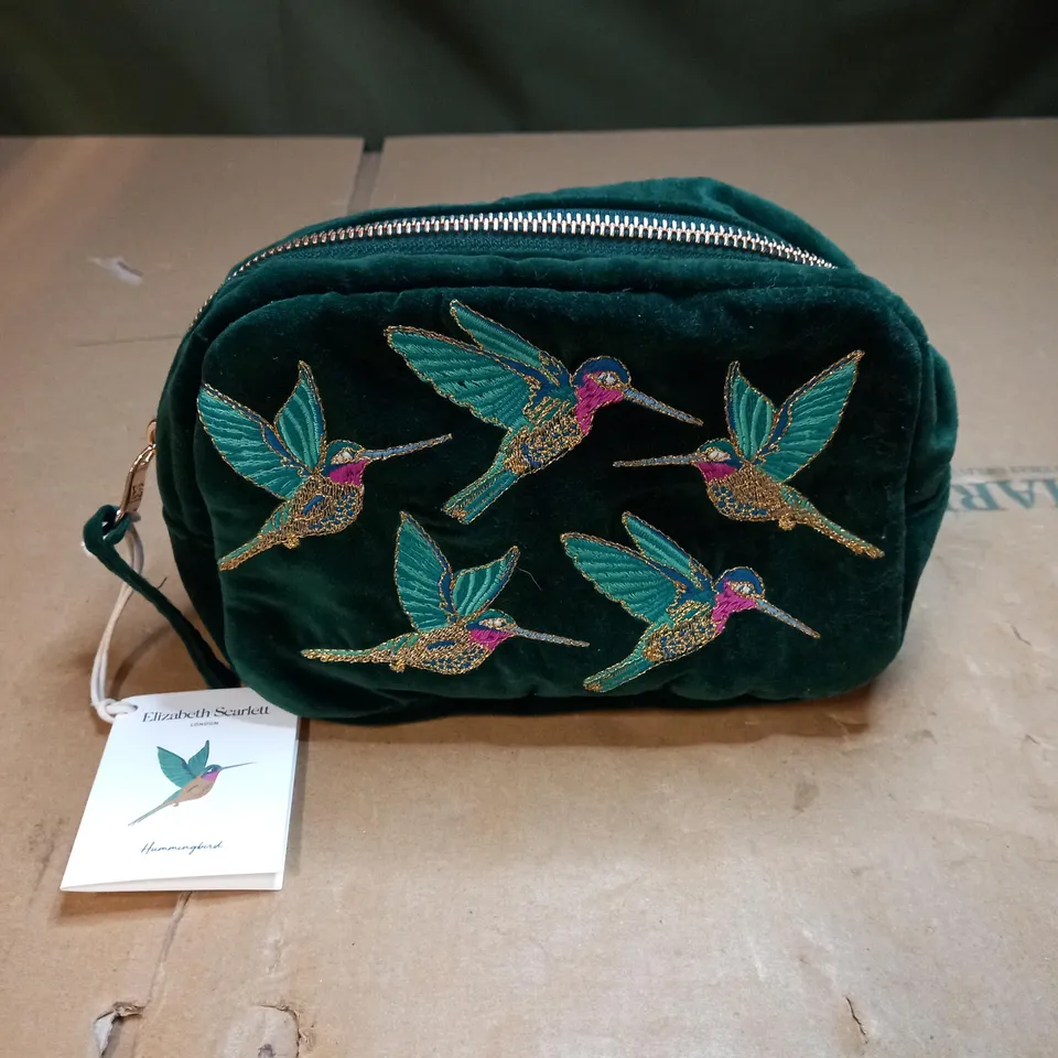 ELIZABETH SCARLETT FOREST VELVET COSMETICS BAG