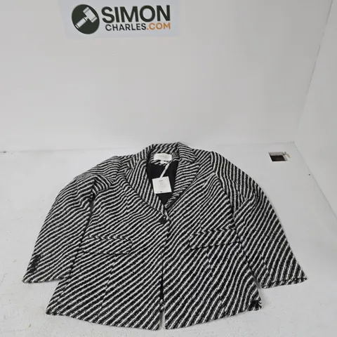 Y.A.S STRIPED BLAZER – WOMEN'S, SIZE M (EU) – BLACK & WHITE