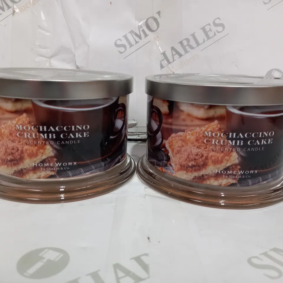 HOMEWORX BY HARRY SLATKIN & CO. 2X MOCHACCINO CRUMB CAKE 4 WICK CANDLES