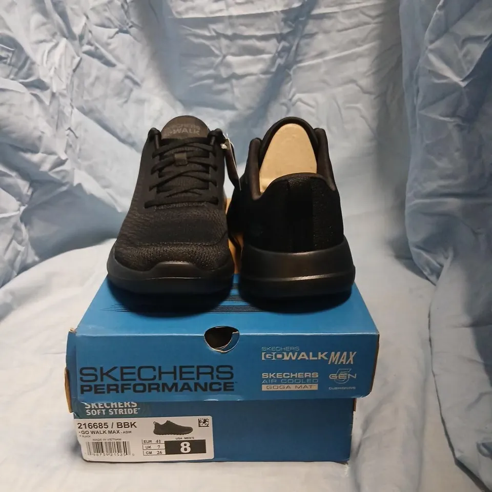 SKECHERS GO WALK MAX MEN'S SHOES – BLACK (BBK), UK 7 (EU 41) – PAIR