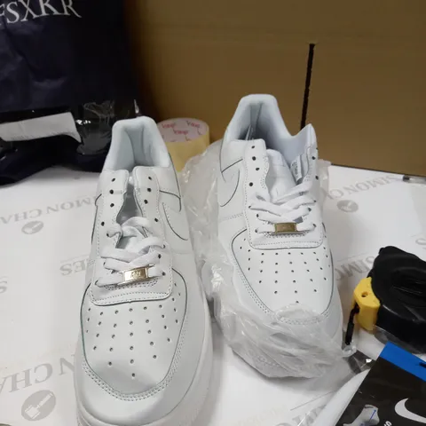 STOCK X NIKE AIR FORCES- WHITE SIZE- UK 10 WITH INSULATED SOCKS