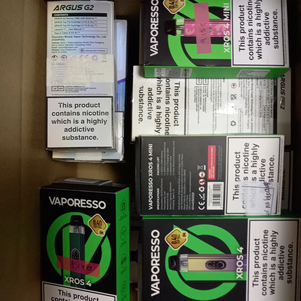 APPROXIMATELY 20 ASSORTED E-CIGARETTE PRODUCTS/ACCESSORIES TO INCLUDE VOOPOO, INNOKIN ETC 