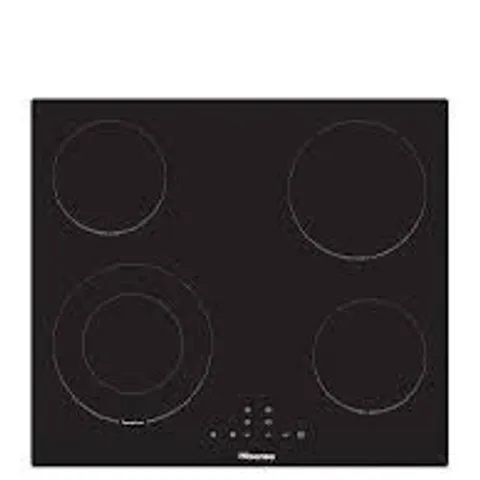 BOXED HISENSE E6422SC 60CM CERAMIC HOB - BLACK - COLLECTION ONLY