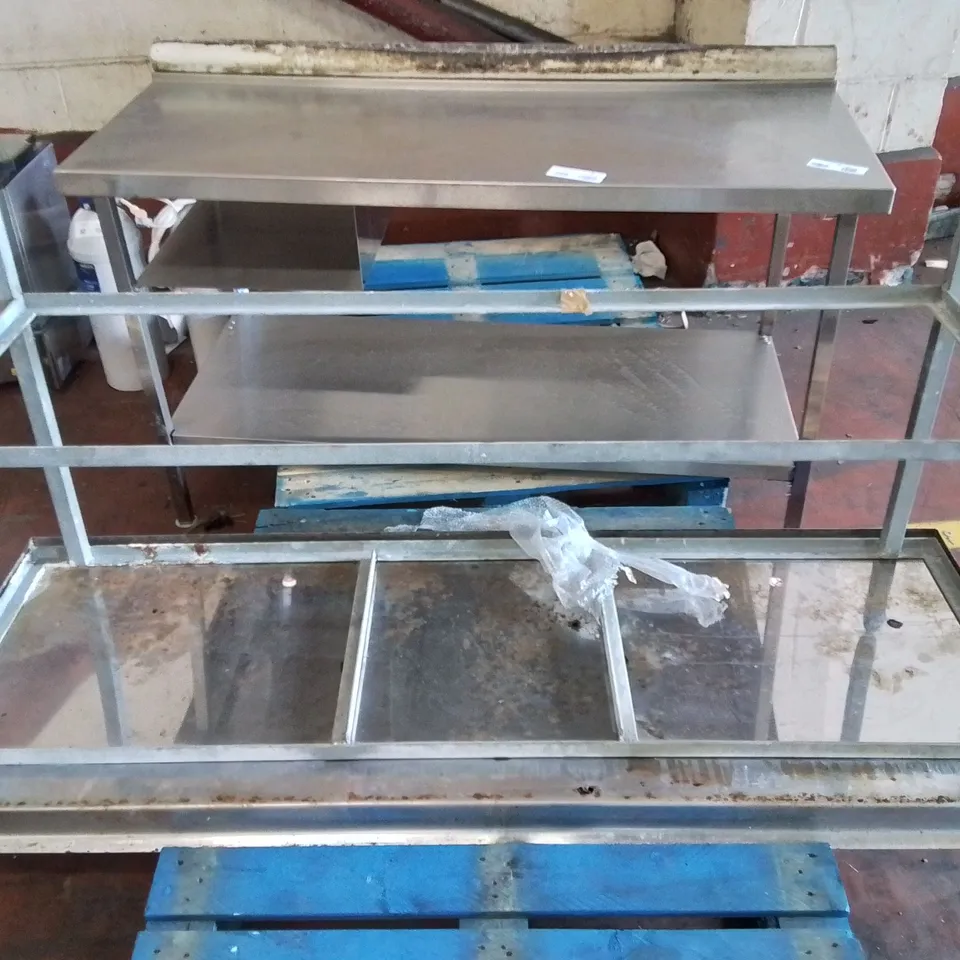 PALLET CONTAINING 2 STAINLESS STEEL COMMERCIAL KITCHEN WORK BENCHES