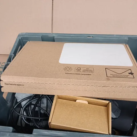 TOTE OF APPROXIMATELY 10 ASSORTED ITEMS INCLUDING TALK TALK WIFI ROUTER KIT, SKY ETHERNET CABLE AND WIRE