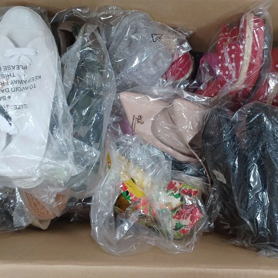 APPROXIMATELY 18 ASSORTED WOMENS PAIRS OF SHOES IN VARIOUS COLOURS, STYLES, AND SIZES