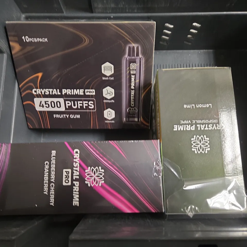 APPROXIMATELY 14 ASSORTED E-CIGARETTE PRODUCTS TO INCLUDE - CRYSTAL PRIME AND PIXL 6000