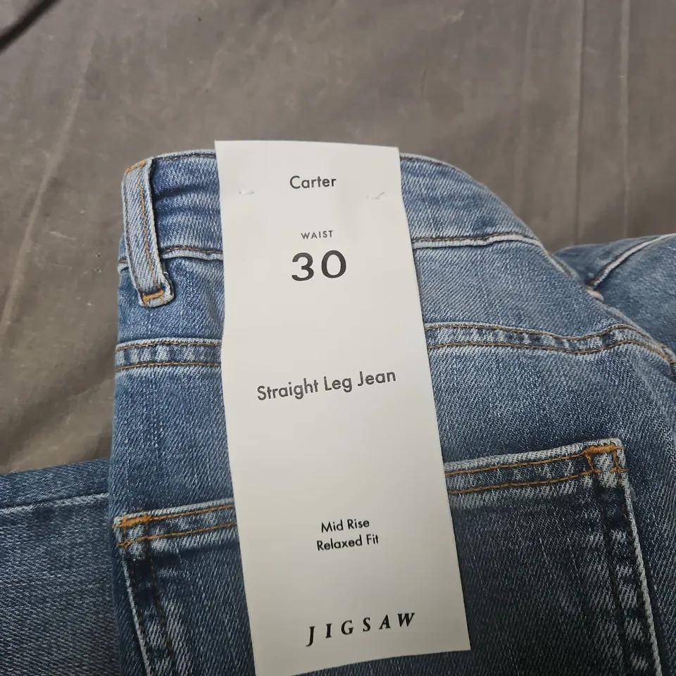 JIGSAW CARTER STRAIGHT LEG JEANS – MID BLUE, SIZE 30 (UK)