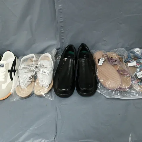BOX OF APPROXIMATELY 15 PAIRS OF ASSORTED SHOES IN VARIOUS STYLES, COLOURS AND SIZES