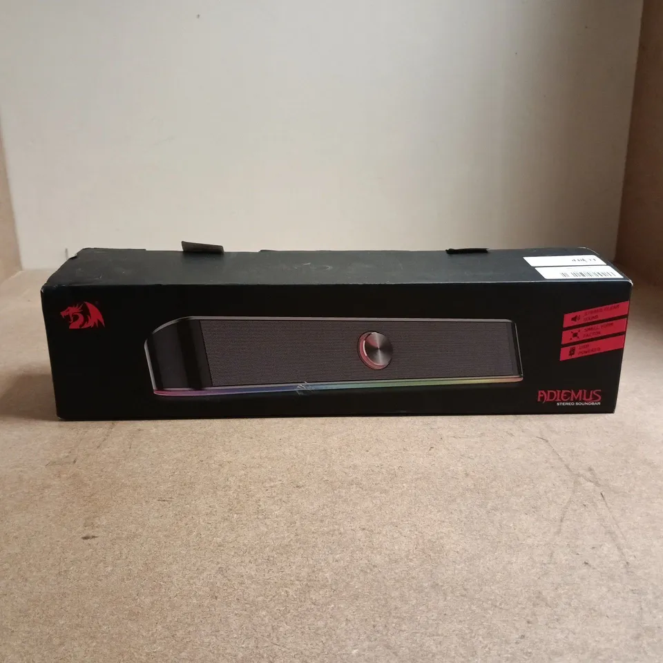 REDRAGON ADIEMUS STEREO SOUNDBAR WITH DUAL SPEAKERS AND BACKLIGHT