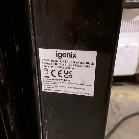 IGENIX 2.5KW DIGITAL OIL FILLED RADIATOR - BLACK