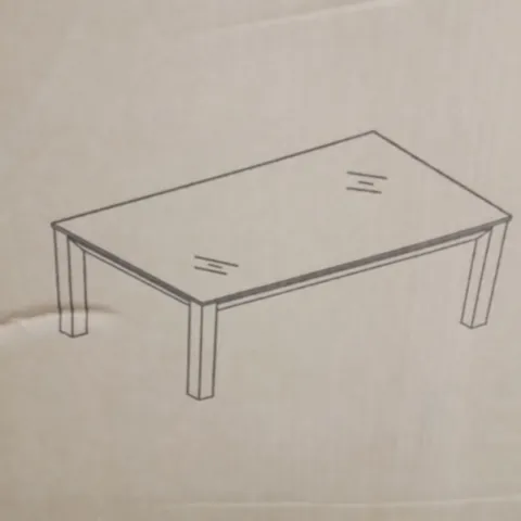 BOXED RECTANGULAR COFFEE TABLE WITH CERAMIC GLASS