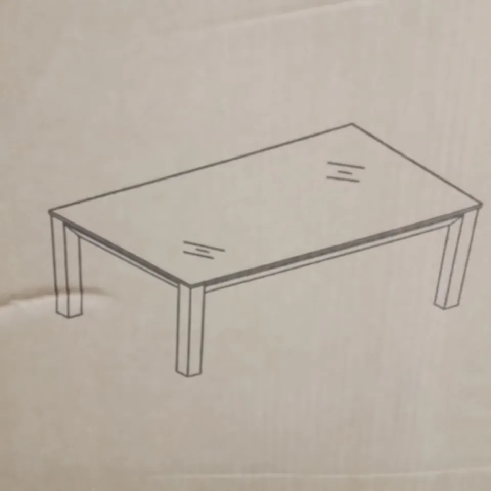 BOXED RECTANGULAR COFFEE TABLE WITH CERAMIC GLASS