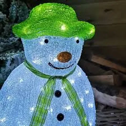 ACRYLIC SNOWMAN LIGHT ORNAMENT