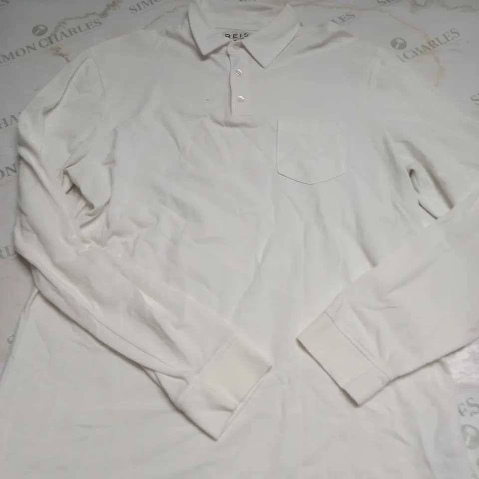 REISS LONG SLEEVED POLO SHIRT SIZE L 