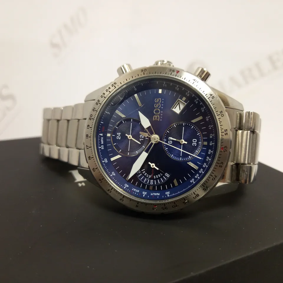 BOSS PILOT EDITION CHRONOGRAPH BLUE DIAL STAINLESS STEEL WATCH RRP £329