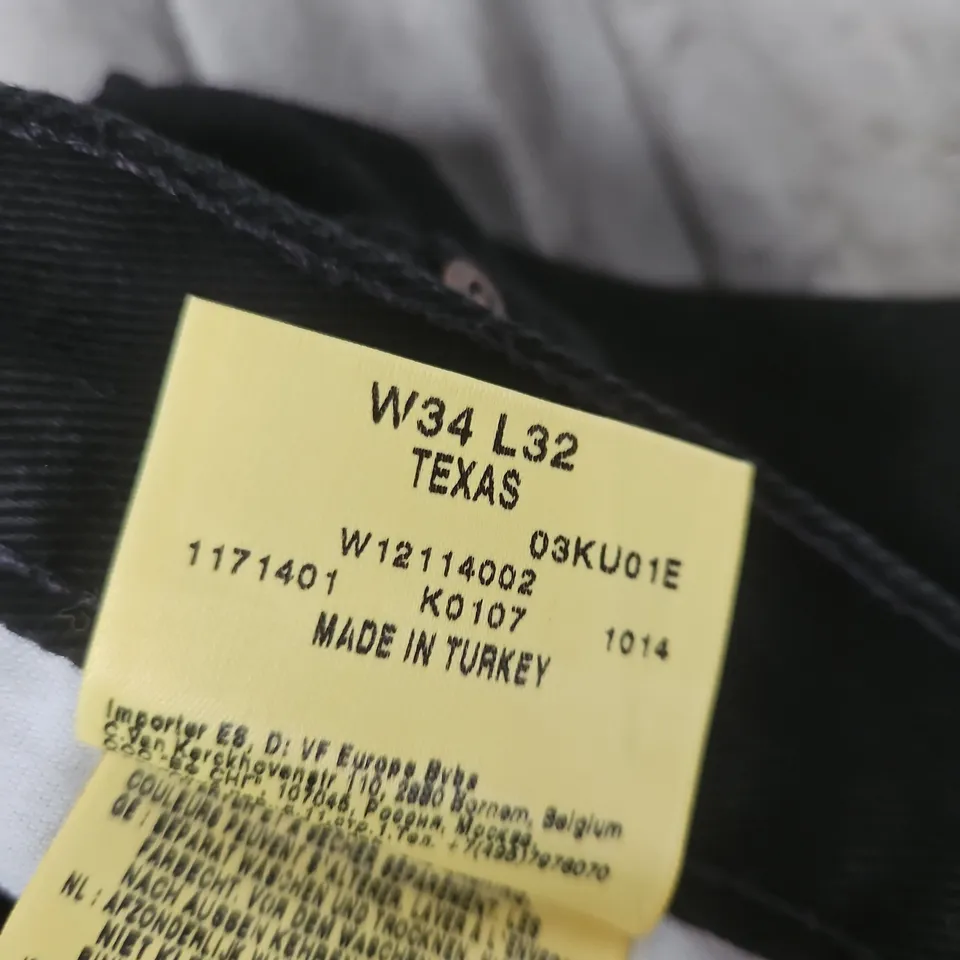 WRANGLER TEXAS BLACK DENIM JEANS – WAIST 34