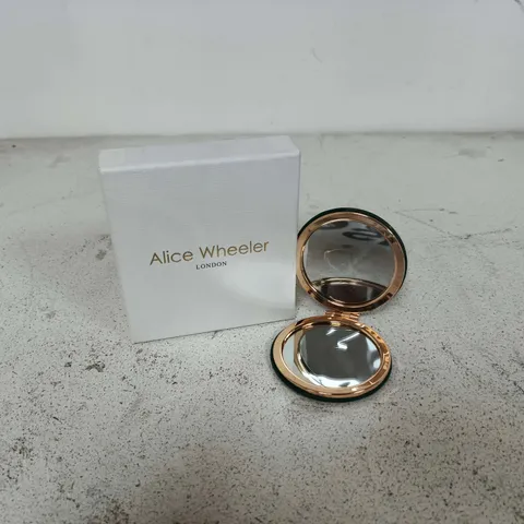 BOXED ALICE WHEELER LONDON TEAL ROUND MIRROR COMPACT