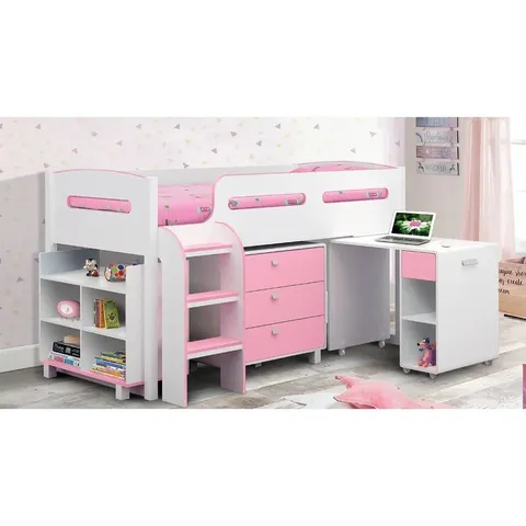 BOXED LILIANNA SINGLE 3' BED FRAMES MID SLEEPER LOFT BED (4 BOXES)