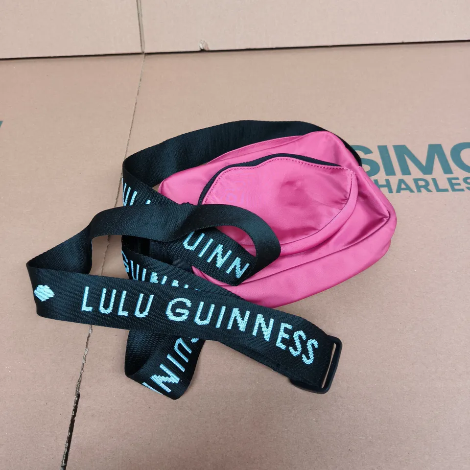 LULU GUINNESS PINK MINI BAG WITH LOGO STRAP