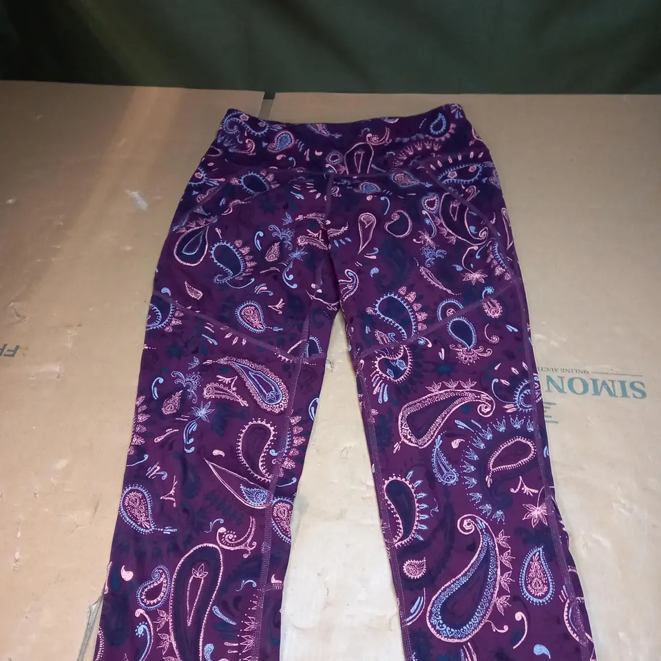 SWEATY BETTY PAISLEY PATTERNED PANTS SIZE SMALL