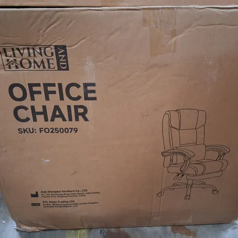 BOXED LIVING AND HOME OFFICE CHAIR