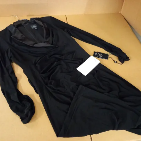 ADRIANNA PAPELL BLACK JERSEY TUXEDO DRESS - UK 16