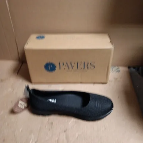 PAVERS WOMEN'S BLACK SLIP-ON SHOES – KNIT UPPER WITH RUGGED SOLE - SIZE UK 6 