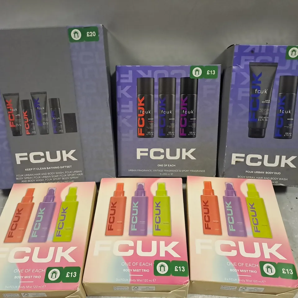 6 ASSORTED FCUK BODY CARE GIFTS SETS 