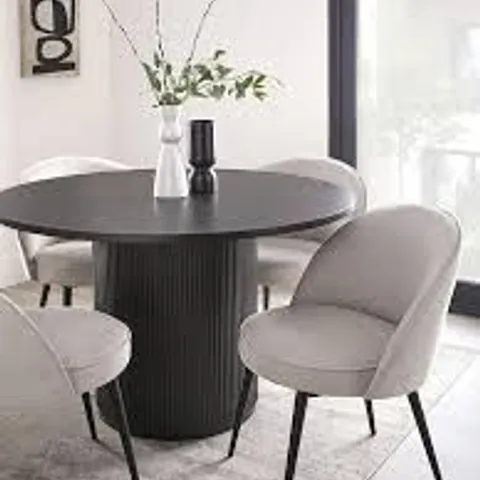 BOXED CARINA ROUND DINING TABLE & 4 CHAIRS (4 BOXES)