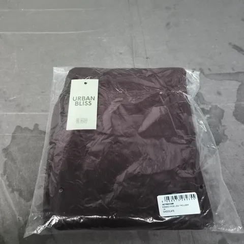 URBAN BLISS RIBBED WIDE-LEG TROUSERS β UK SIZE 14 β CHOCOLATE