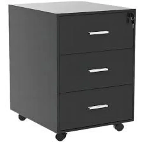 BOXED NICEME 3-DRAWER MOBILE FILING CABINET BLACK