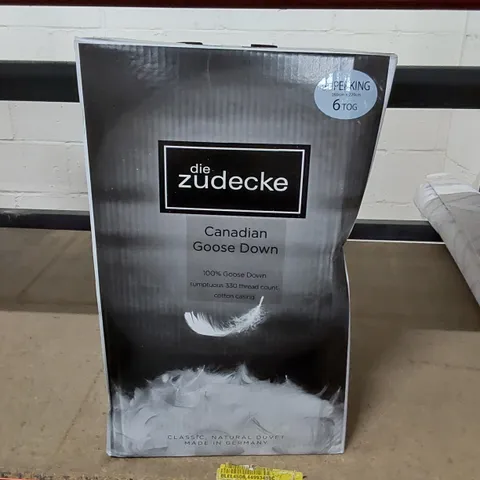 BOXED DIE ZUDECKE 100% CANADIAN GOOSE DOWN DUVET- 6 TOG // SIZE: SUPERKING 