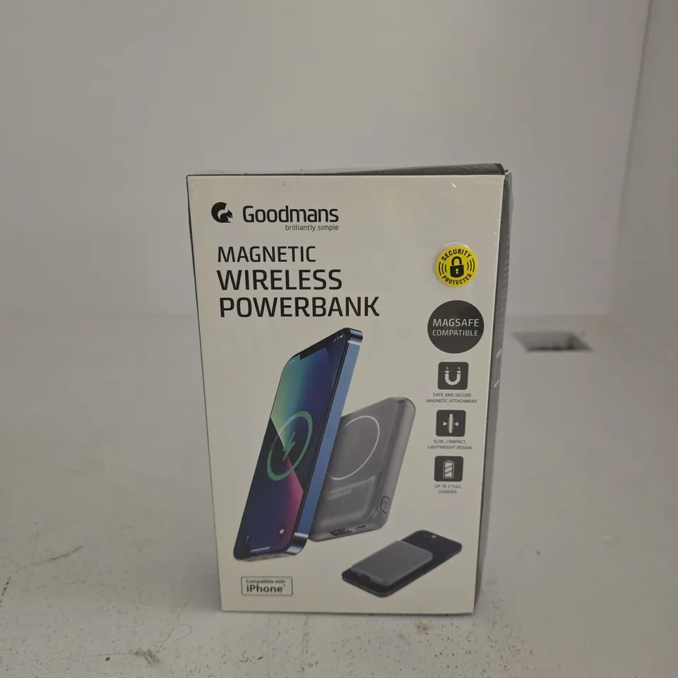 GOODMANS MAGNETIC WIRELESS POWER BANK MAGSAFE/IPHONE COMPATIBLE BOXED SEALED