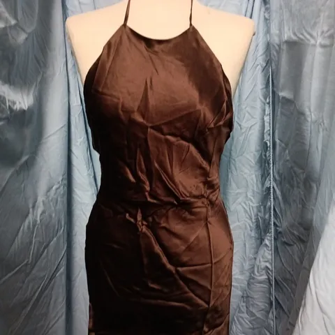 REFORMATION BROWN SILK DRESS – SIZE S