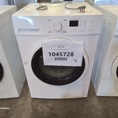 MIDEA MDG09EC80 FREESTANDING CONDENSER TUMBLE DRYER, 8KG, 16 PROGRAMMES, AUTO-DRY, ANTI-CREASE, DELAY START, CHILD LOCK - WHITE [ENERGY CLASS B]