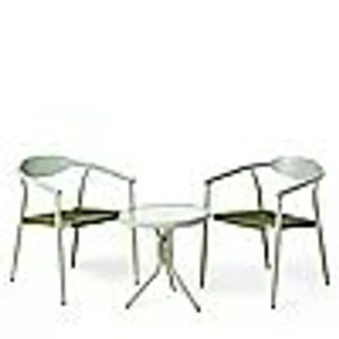 INNOVATORS RATTAN CONSERVATORY 2 CHAIRS & TABLE BISTRO SET