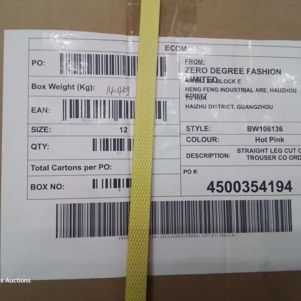  CASE OF MISSGUIDED HOT PINK STRAIGHT LEG CUT OUT TROUSERS SIZE 12