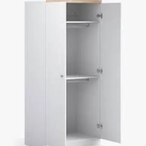 BOXED LITTLE ACORNS BURLINGTON 2-DOOR WARDROBE - WHITE/OAK (3 BOXES)