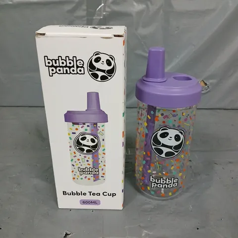 BOXED BUBBLE PANDA BUBBLE TEA CUP IN PURPLE FUNFETTI 600ML