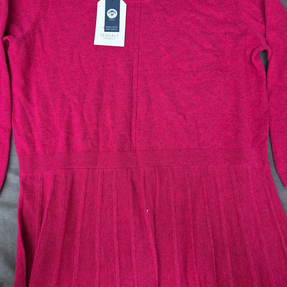 SEASALT CORNWALL FOLK SONG DRESS IN FUCHSIA SIZE UK 14