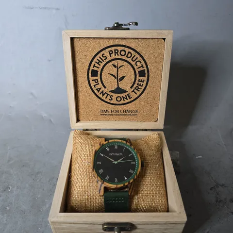 BOXED BOTANICA AUGUSTUS ZEBRAWOOD WATCH