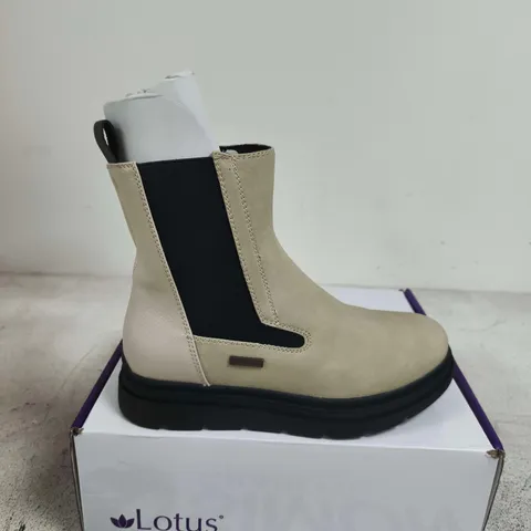 BOXED PAIR OF LOTUS WOMEN'S CHELSEA-STYLE ANKLE BOOTS – SIZE 37