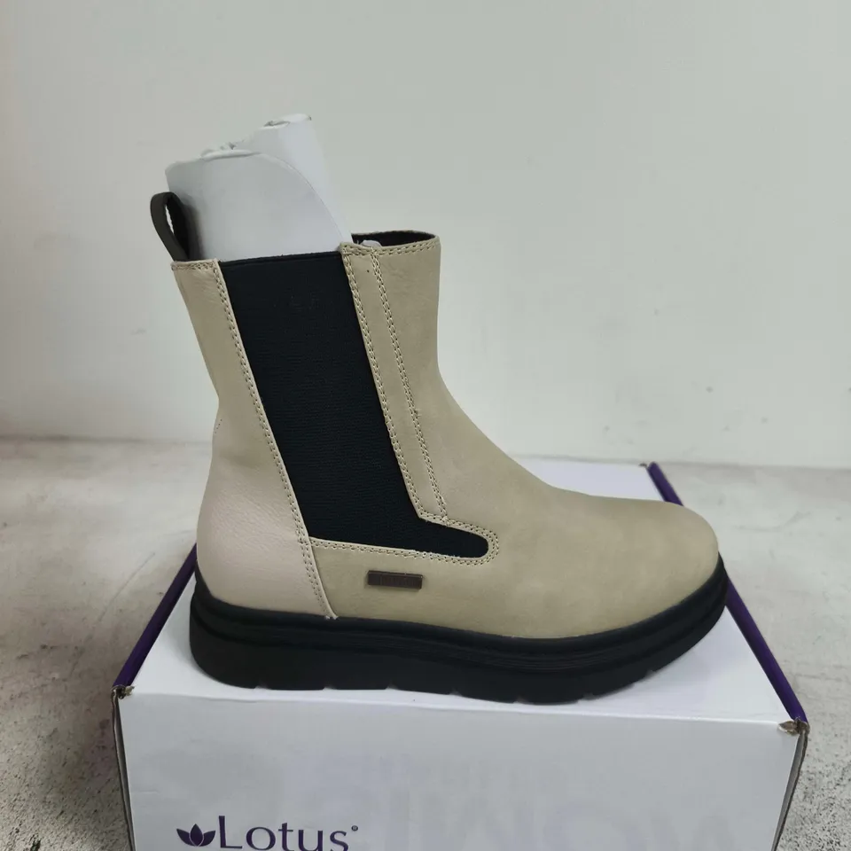 BOXED PAIR OF LOTUS WOMEN'S CHELSEA-STYLE ANKLE BOOTS – SIZE 37