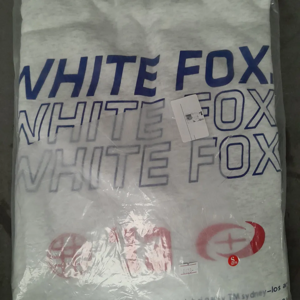 WHITE FOX HOODIE IN GREY SIZE SMALL