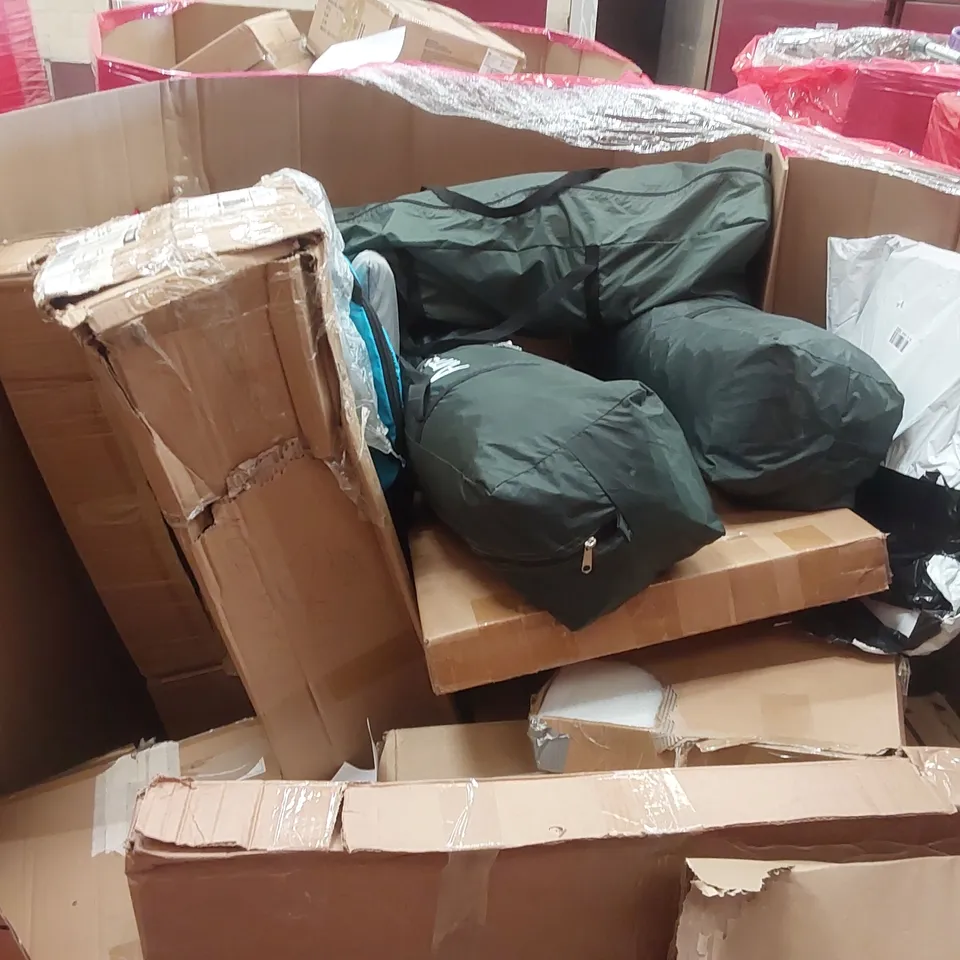 PALLET OF ASSORTED ITEMS INCLUDING: MULTIFUNCTIONAL FAT REJECTION MACHINE, ELECTRIC FRYER, BABY SEAT, WATER PILLOW, BLINDS ECT